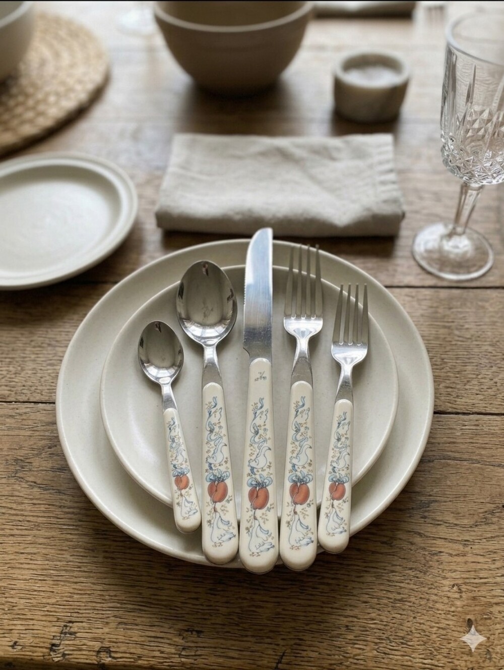 Vintage International China Marmalade Geese Flatware Set - Service for 4